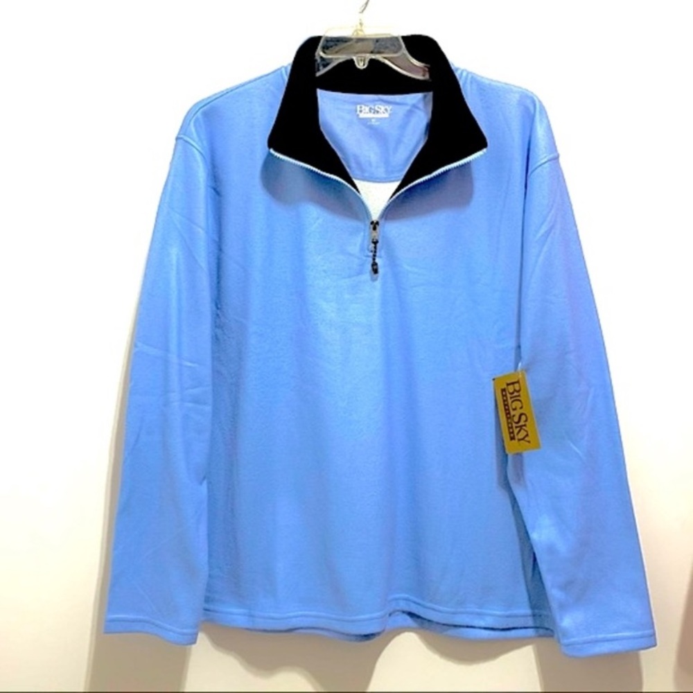 NWT Big Sky Men’s Golf Light Blue Quarter Zip Pullover